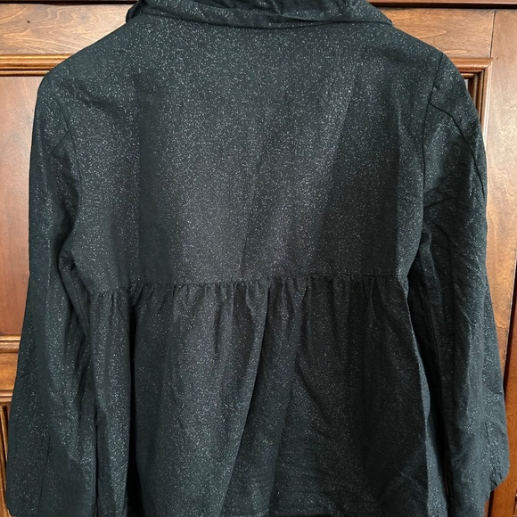 Vertigo Paris Black Linen Shimmer Top Cardigan Large Snap Buttons Size S NWOT - Picture 5 of 9